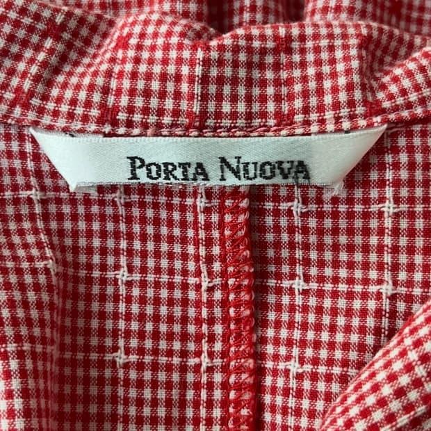 Porta Nuova 빈티지 레드 깅엄 체크 자수 원피스 11