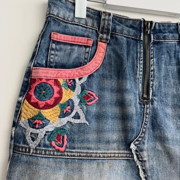 Desigual 데님 자수 스커트 3