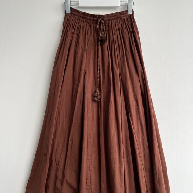 *SALE) 브라운 수술 롱 스커트 2