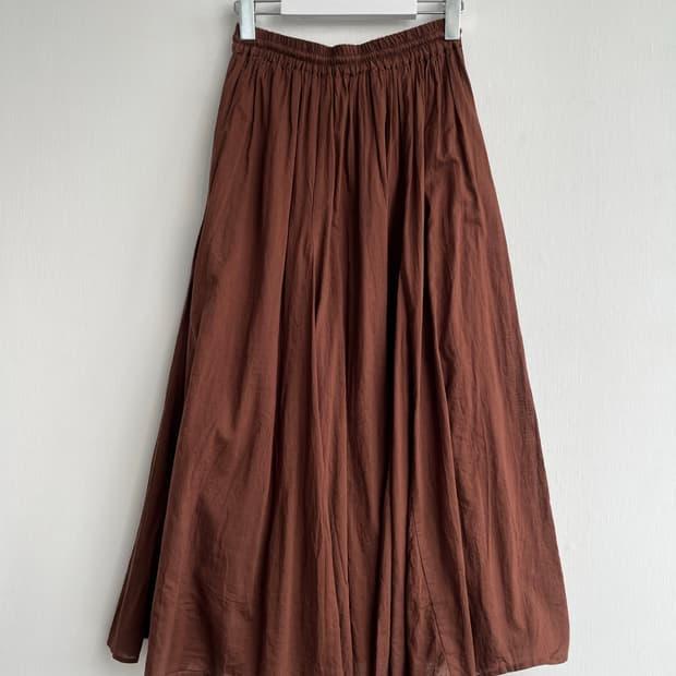 *SALE) 브라운 수술 롱 스커트 6