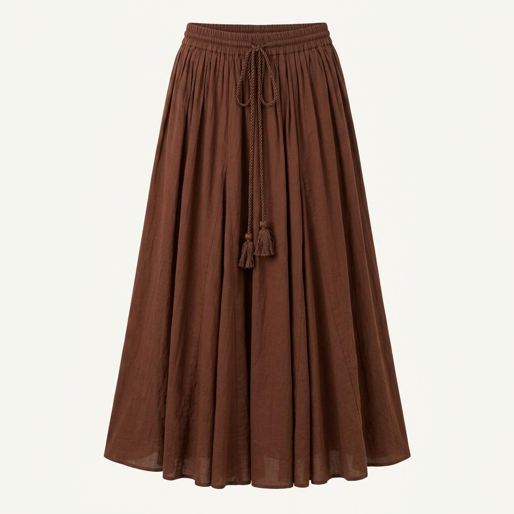 *SALE) 브라운 수술 롱 스커트 1