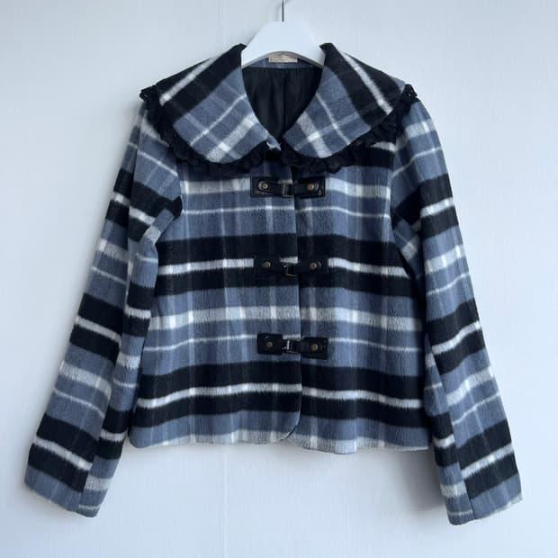 *SALE) axes femme 네이비 체크 세일러 자켓 2