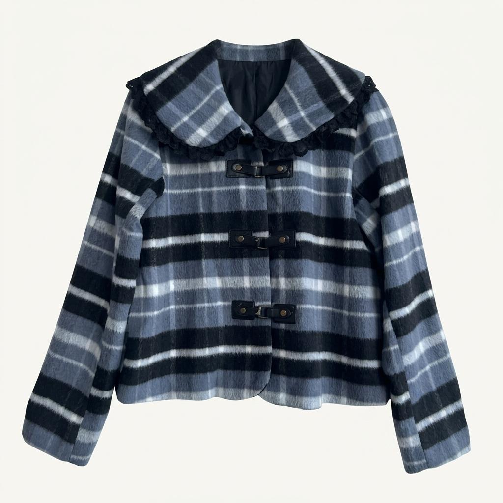 *SALE) axes femme 네이비 체크 세일러 자켓 1