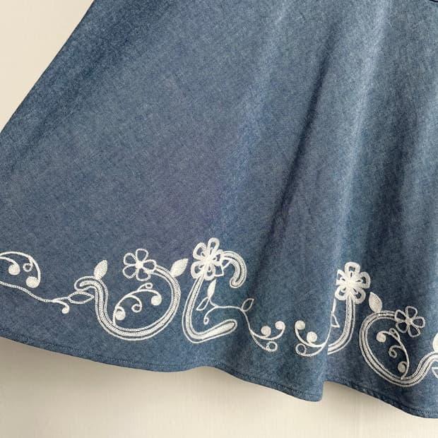 Laura Ashley 데님 자수 스커트 4
