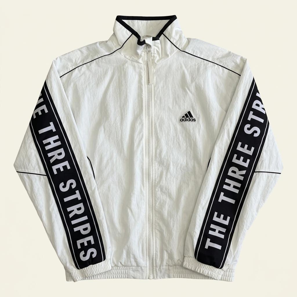 L 아디다스 The Three Stripes 레터링 우븐 바람막이 1