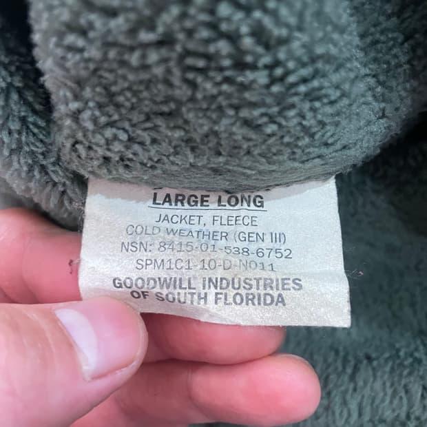 미군 US ARMY Gen3 플리스 MADE IN USA L/L 7