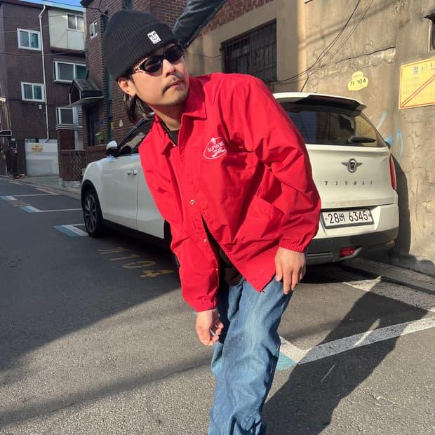 Supreme Crest Coaches Jacket Red 24FW 3