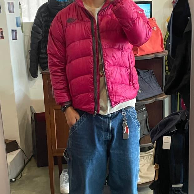 노스페이스 핑크 경량 패딩 95 3