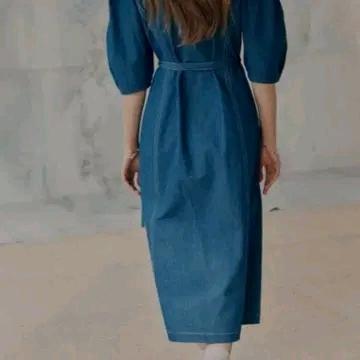 뮤제 MUSEE 퍼프 소매 데님 원피스 3
