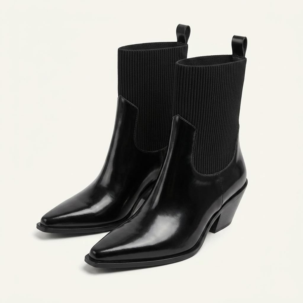 H&M 웨스턴 스타일 레더 부츠 38 1