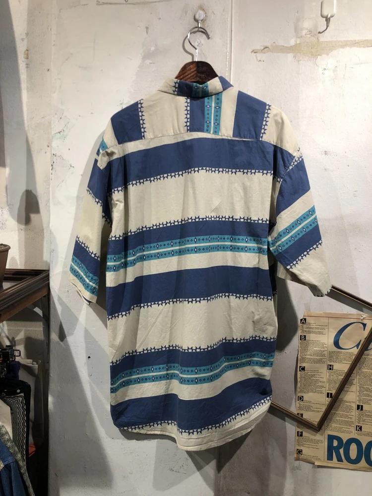Tom Collins beige&blue short sleeve shirt 4