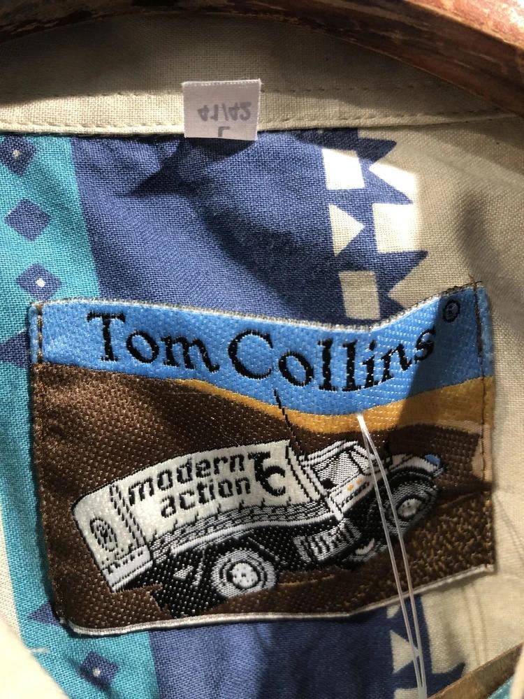 Tom Collins beige&blue short sleeve shirt 5