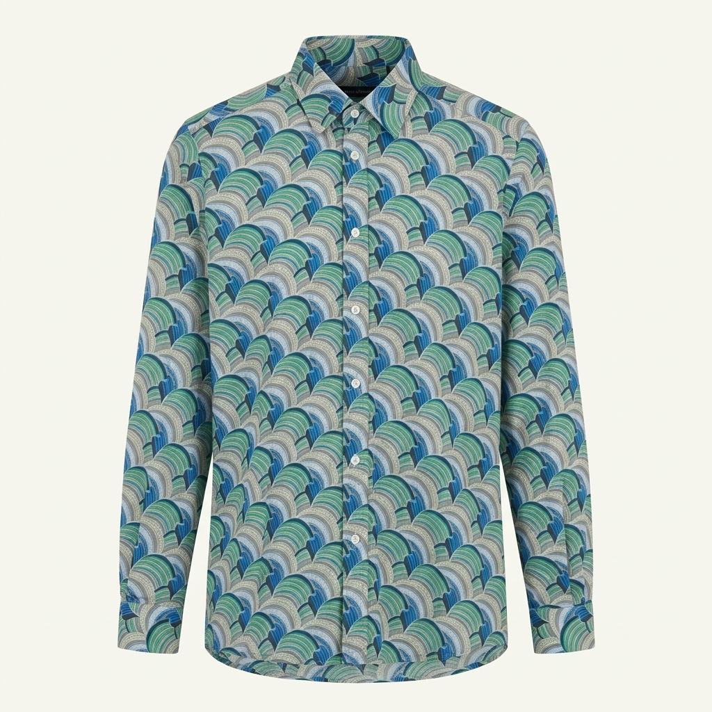 Just Cavalli green patterned shirt 1