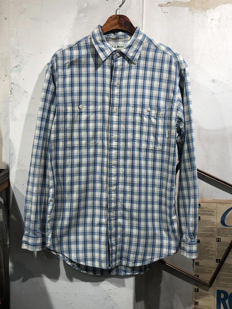 L.l.bean light blue check shirt 3