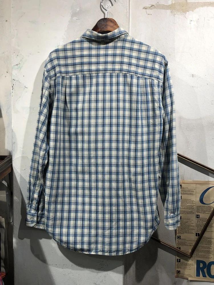 L.l.bean light blue check shirt 4