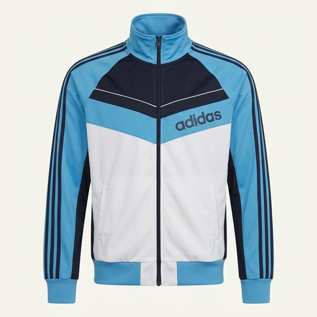 Adidas sky blue high neck track jacket 1