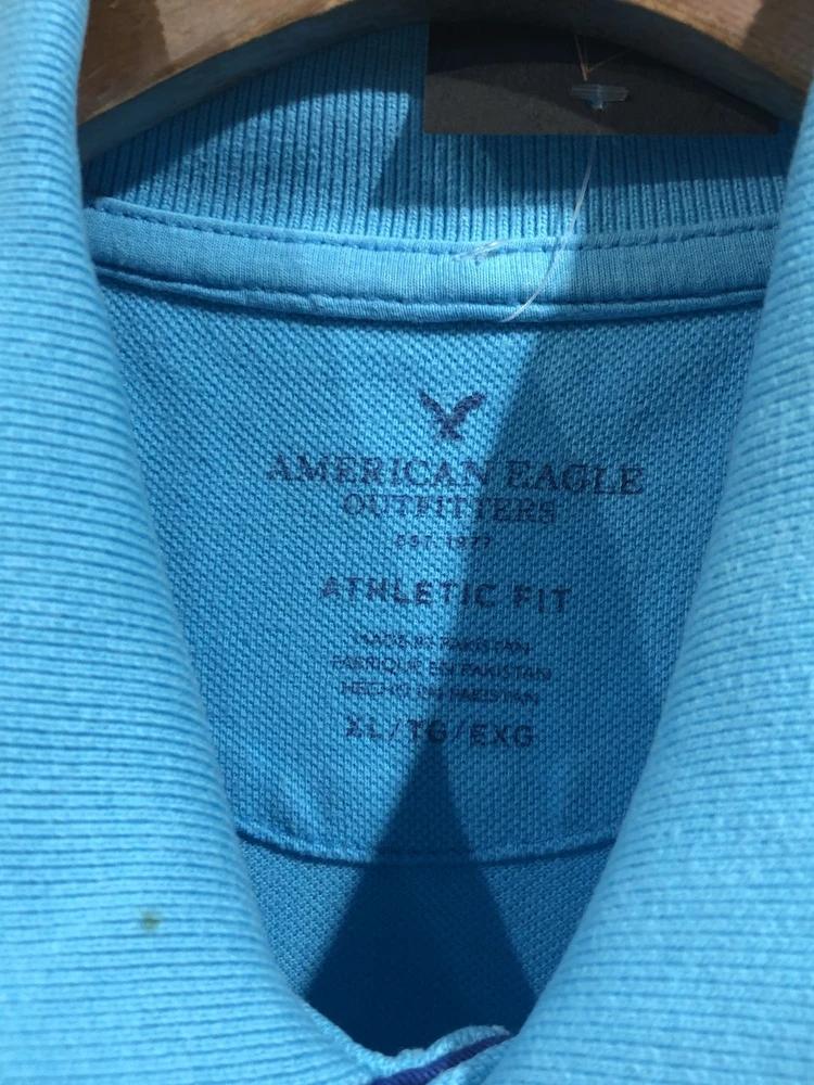 American Eagle Outfitters light blue polo shirt 4
