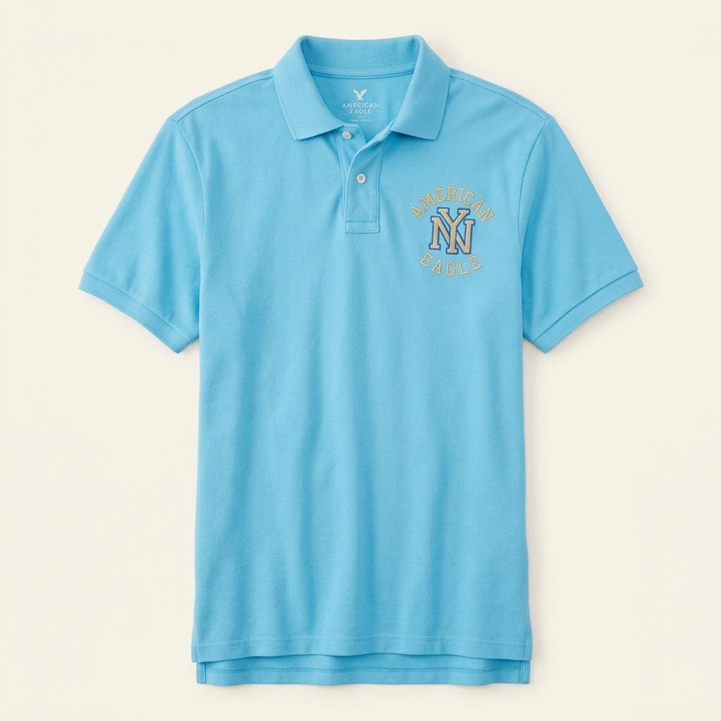 American Eagle Outfitters light blue polo shirt 1