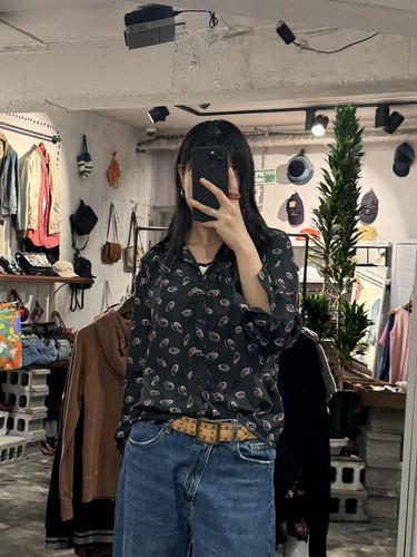 Black patterned blouse 10