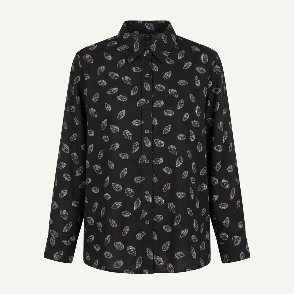 Black patterned blouse 1
