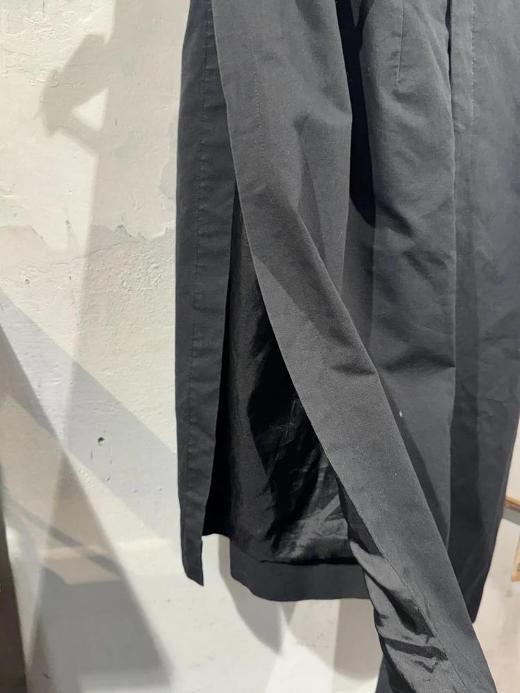 Belted black side slit skirt 6