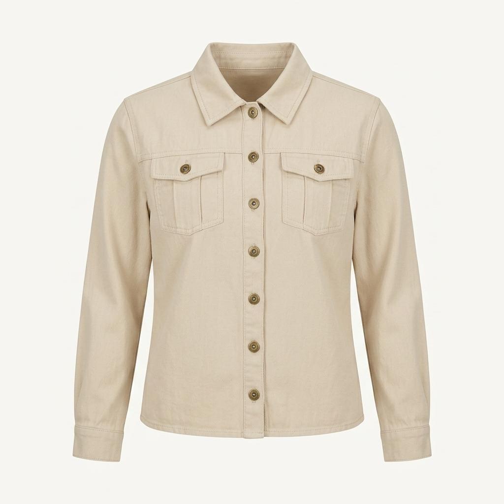 Vila beige long sleeve shirt 1