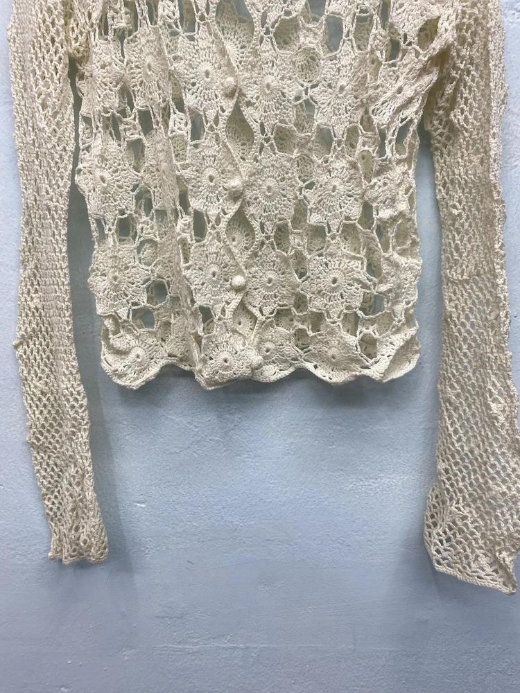 Ivory floral crochet cardigan 8