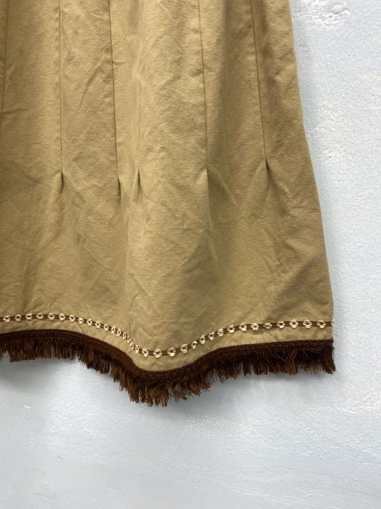 Hiromichi Nakano beige flared tassel skirt 8