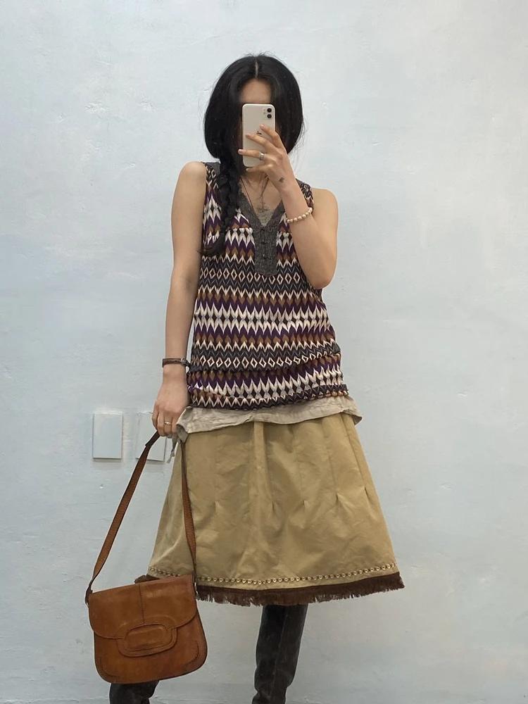 Multicolor geometric print sleeveless tunic 3
