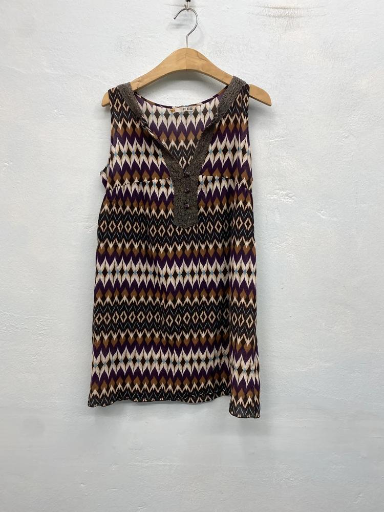 Multicolor geometric print sleeveless tunic 6