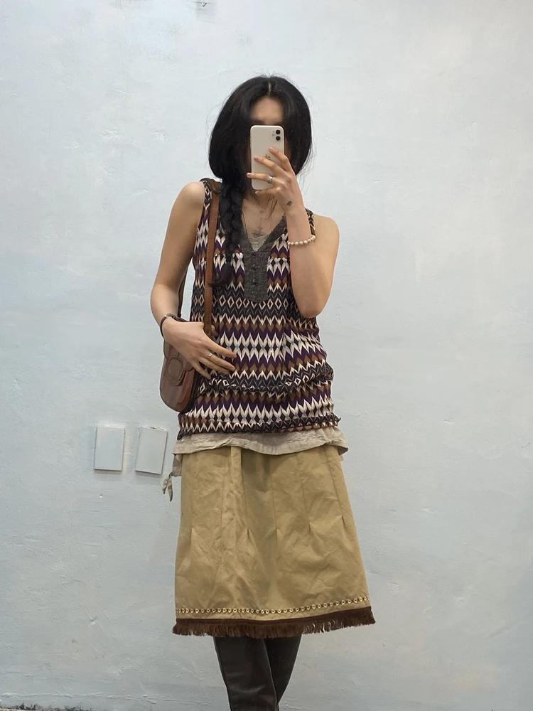 Multicolor geometric print sleeveless tunic 5
