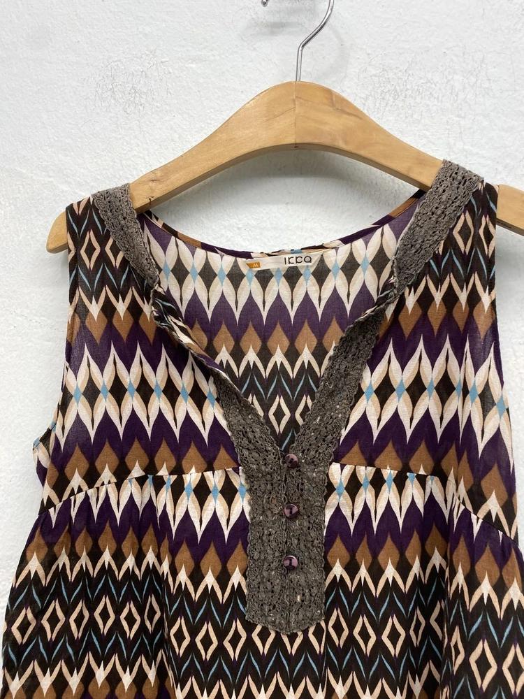 Multicolor geometric print sleeveless tunic 7