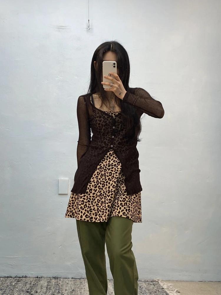Brown see-through cardigan 4