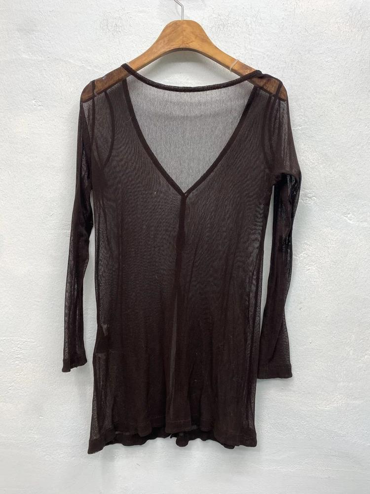 Brown see-through cardigan 8