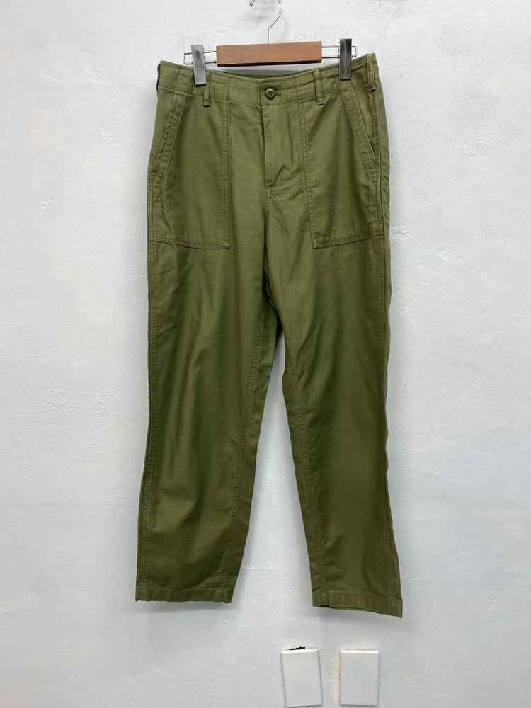Olive green cotton fatigue pants 5