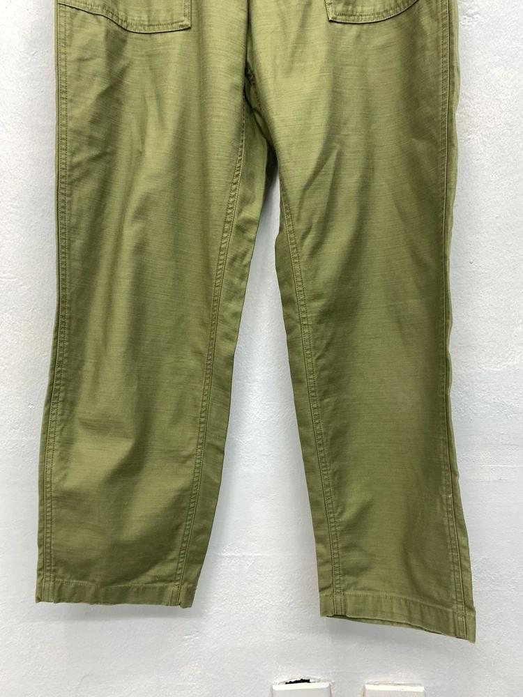 Olive green cotton fatigue pants 7