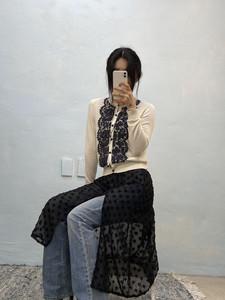 Ivory&black lace embroidered cardigan 2