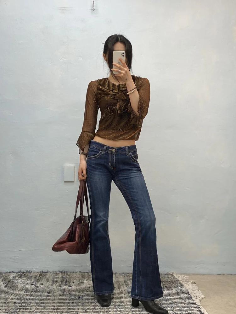 Brown glossy leopard blouse 4
