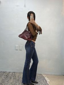 Wrangler dark blue low rise bootcut jeans 2