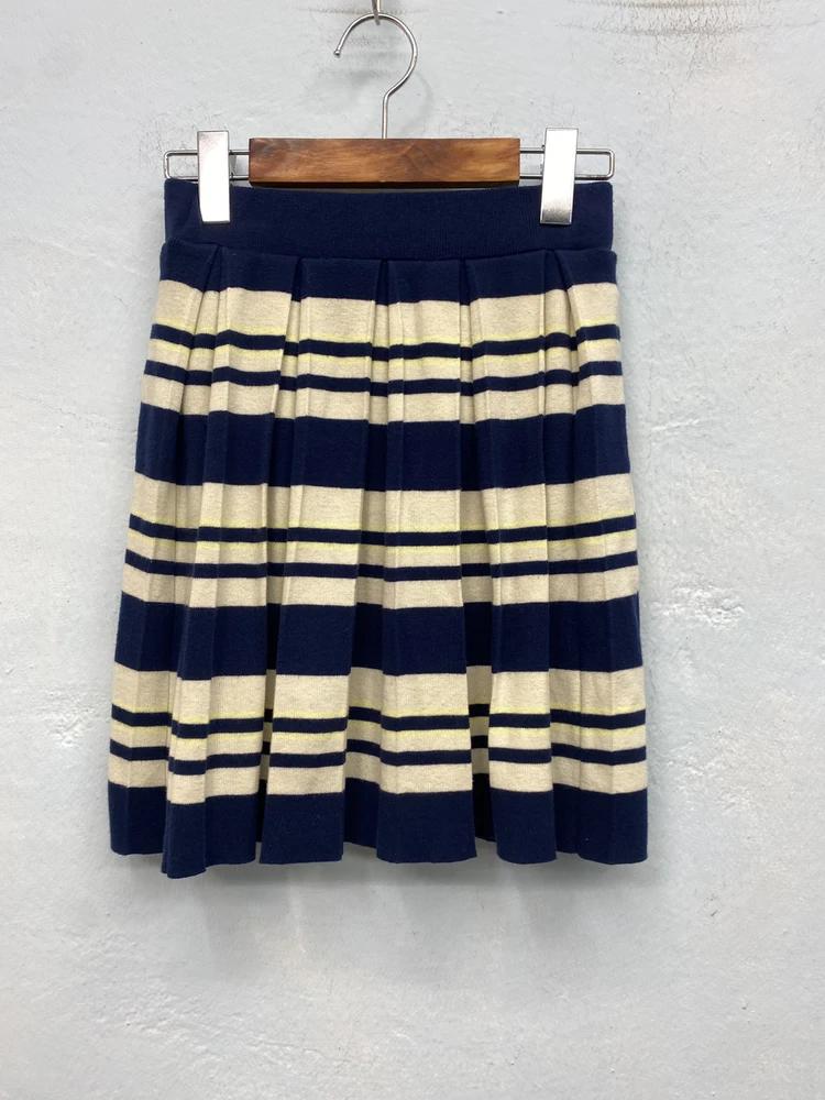 Navy striped knit mini skirt 6