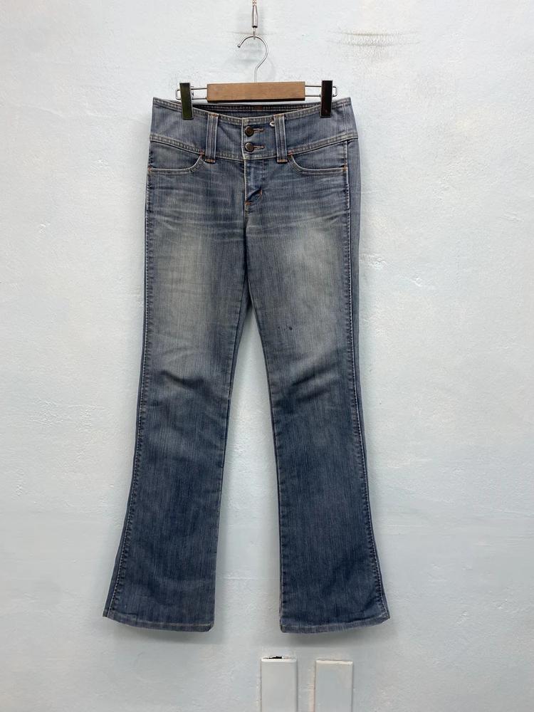 Brappers blue double button high waist flare jeans 6