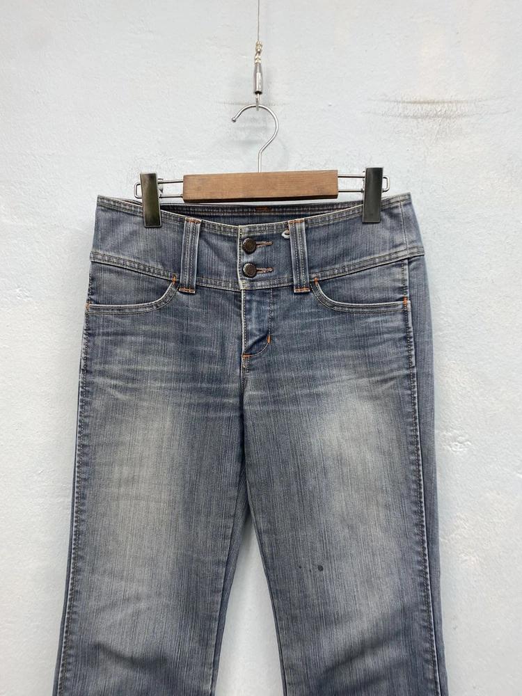 Brappers blue double button high waist flare jeans 7