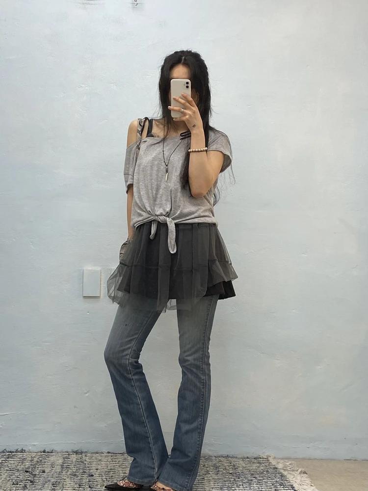 Brappers blue double button high waist flare jeans 5