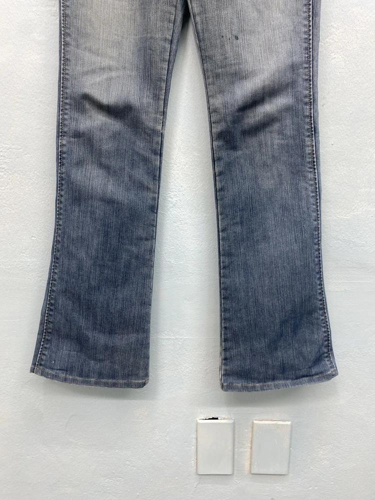 Brappers blue double button high waist flare jeans 8