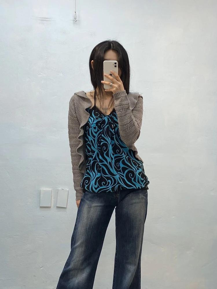 Urban Research gray frill open knit cardigan 4