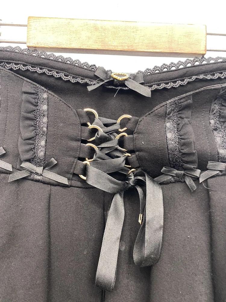 Black corset lace-up mini skorts 7