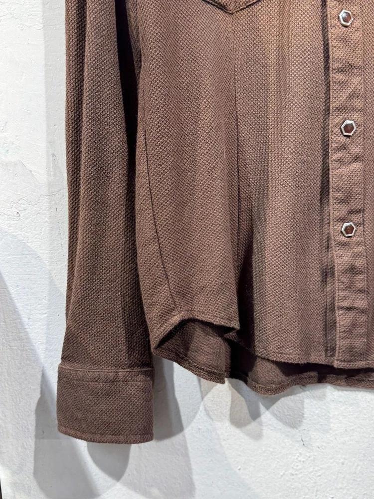 Brown western button-up shirt 5