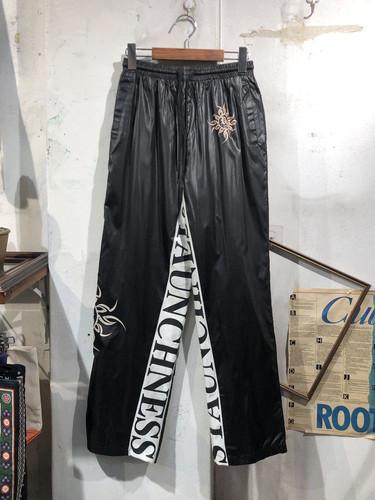 Black leg graphic nylon track pants 7
