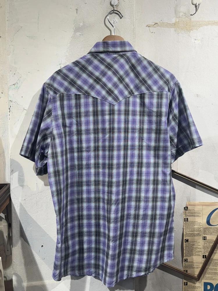 Wrangler purple plaid western shirt 5