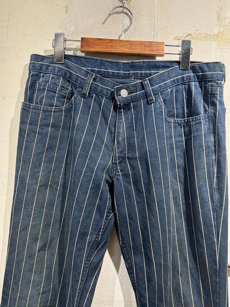 Navy pinstripe pants 4